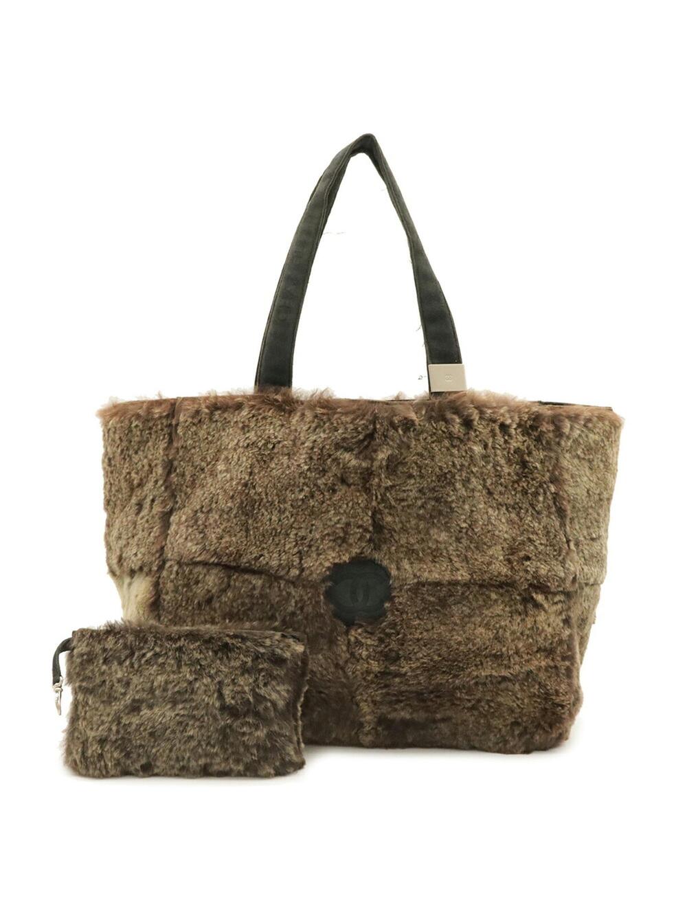 Chanel Vintage Cc Chain Tote Fur Large #375472C91B